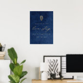 Liefdesverhaal Blauw Scheepvaart Bruiloft Poster (Thuiskantoor)