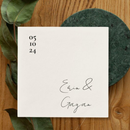 liefdesverhaal bruiloft servetten