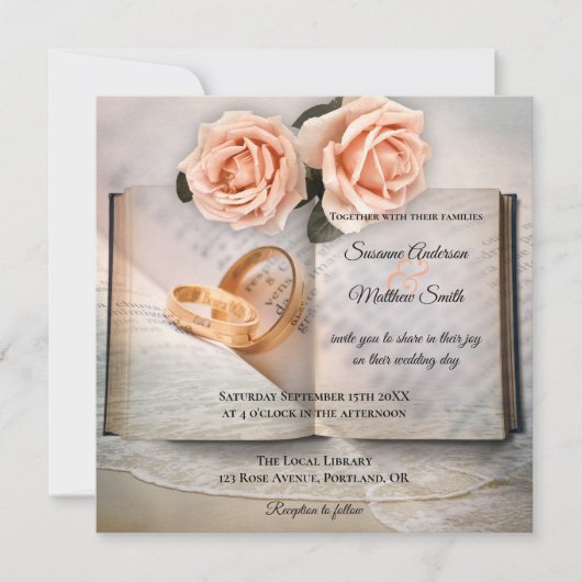 Liefdesverhaal Droomboek Bruiloft uitnodiging (Voorkant)