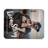 liefdesverhaal, modern stijlvol script, trouwfoto magneet (Horizontaal)