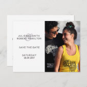 liefdesverhaal | Moderne foto Opslaan van de datum Aankondigingskaart (Voorkant / Achterkant)