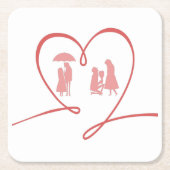 Liefdesverhaal Papieren Onderzetter (Voorkant)