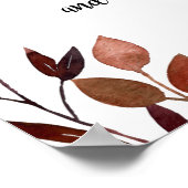 liefdesverhaal tijdlijn bruiloft herfst bloembord poster (Hoek)