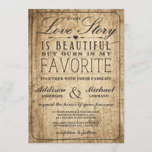 Liefdesverhaal Typografie    schuur hout bruiloft Kaart