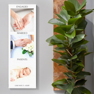 Liefdesverhaal verloofde getrouwde ouders paar fot canvas afdruk