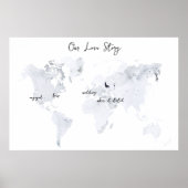 liefdesverhaal | Waterverf bruiloft geheugen aande Poster (Voorkant)