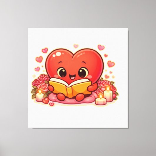 Liefdesverhalen beginnen diep in het hart canvas afdruk (Voorkant)