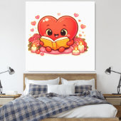 Liefdesverhalen beginnen diep in het hart canvas afdruk (Insitu (Slaapkamer))
