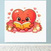 Liefdesverhalen beginnen diep in het hart canvas afdruk (Insitu (Houten vloer))