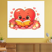 Liefdesverhalen beginnen diep in het hart canvas afdruk (Insitu (Woonkamer))
