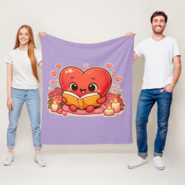Liefdesverhalen beginnen in het hart fleece deken