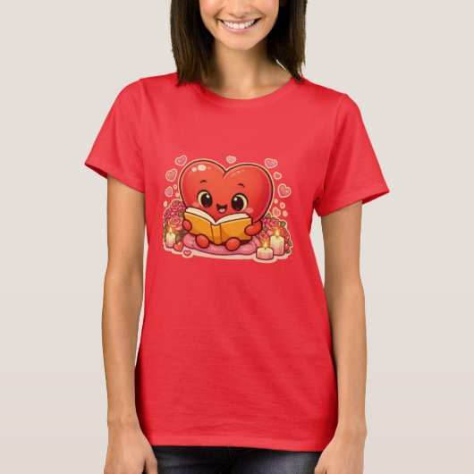 Liefdesverhalen beginnen in het hart t-shirt (Voorkant)