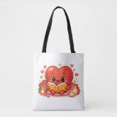 Liefdesverhalen beginnen in het hart tote bag (Voorkant)
