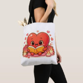Liefdesverhalen beginnen in het hart tote bag (Dichtbij)