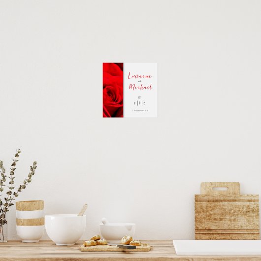 Liefdesverklaring Red Rose Square Poster (Keuken)
