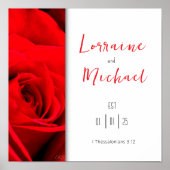 Liefdesverklaring Red Rose Square Poster (Voorkant)