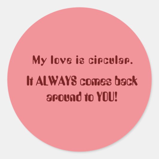 Liefdesverkondiging Ronde Sticker (Voorkant)