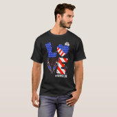 Liefdesverpleegster leven patriottisch 4 juli Amer T-shirt (Voorkant volledig)