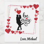 Liefdesvibes gepersonaliseerde labelset wijn etiket (Enkel label)