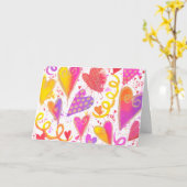 Liefdesviering Aquarel Harten Kaart (Gele Bloem)