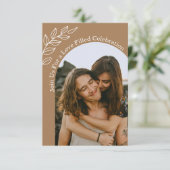 Liefdesviering, Boho Arch 2 foto's bruiloft Kaart (Staand voorkant)