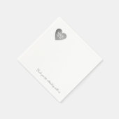 Liefdesviering Gepersonaliseerd Grijs Hart Servet (Hoek)