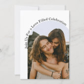 Liefdesviering Minimale boog 2 foto's Bruiloft Kaart (Voorkant)