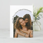 Liefdesviering Minimale boog 2 foto's Bruiloft Kaart (Staand voorkant)