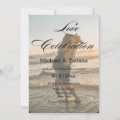 Liefdesviering Minimale boog 2 foto's Bruiloft Kaart (Achterkant)