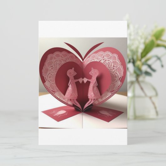 Liefdesvlinder uitnodiging (Staand voorkant)