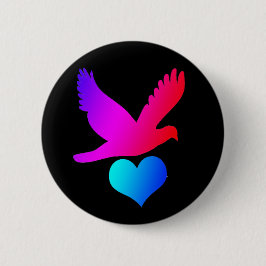 Liefdesvogel 2 ronde button 5,7 cm