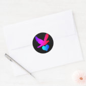 Liefdesvogel 2 ronde sticker (Envelop)