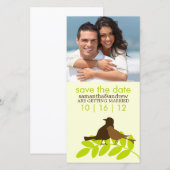 Liefdesvogel Foto Huwelijksaankondigingen Save The Date (Voorkant / Achterkant)