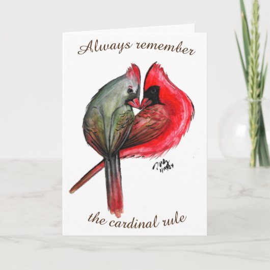 Liefdesvogel Kardinale Regel Valentijnsdag kaart (Voorkant)