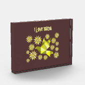 LIEFDESVOGEL MET BLOEMCADEAU SPECIALE DAG, VERJAAR FOTOBLOKKEN (Links)