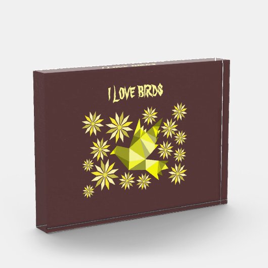 LIEFDESVOGEL MET BLOEMCADEAU SPECIALE DAG, VERJAAR FOTOBLOKKEN (Links)