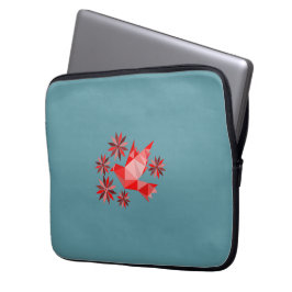 LIEFDESVOGEL MET BLOEMCADEAU SPECIALE DAG, VERJAAR LAPTOP SLEEVE