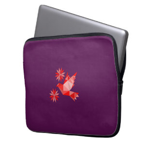 LIEFDESVOGEL MET BLOEMCADEAU SPECIALE DAG, VERJAAR LAPTOP SLEEVE