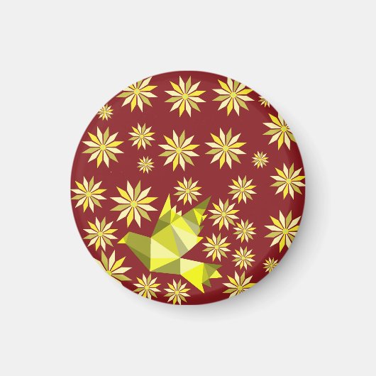 LIEFDESVOGEL MET BLOEMCADEAU SPECIALE DAG, VERJAAR MAGNEET (Voorkant)