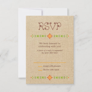 Liefdesvogel Uilen op Jute Huwelijks RSVP Kaartje