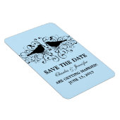 Liefdesvogel Wervelingen Save the Date Magneet, Bl Magneet (Rechterzijde)