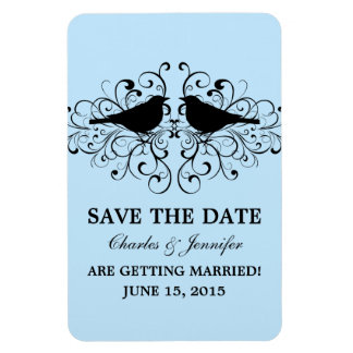 Liefdesvogel Wervelingen Save the Date Magneet, Bl Magneet