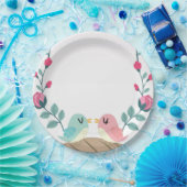 liefdesvogelbloemen papieren bordje (Feest)