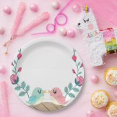 liefdesvogelbloemen papieren bordje (Feest)