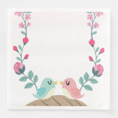 liefdesvogelbloemen servet (Voorkant)