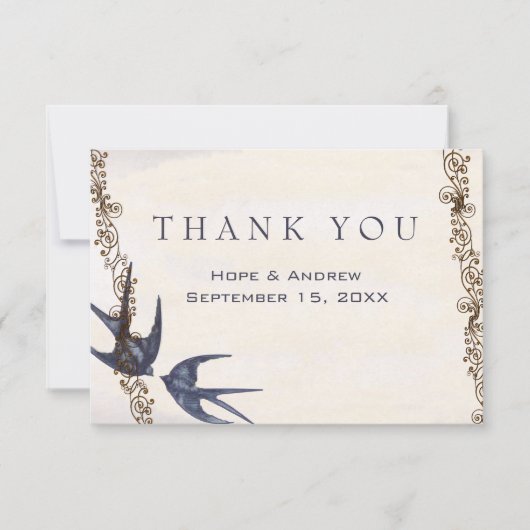  liefdesvogelmarine bruiloft bedankt (Voorkant)