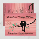 Liefdesvogels 35e jubileumfeest kaart (Voorkant / Achterkant)