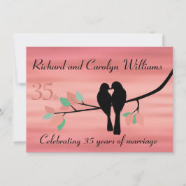 Liefdesvogels 35e jubileumviering kaart