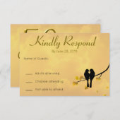 Liefdesvogels 50ste verjaardagsreactiekaart RSVP kaartje (Voorkant / Achterkant)