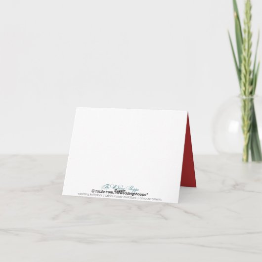 Liefdesvogels aangepaste bedankkaart (cranberry) (Achterkant)